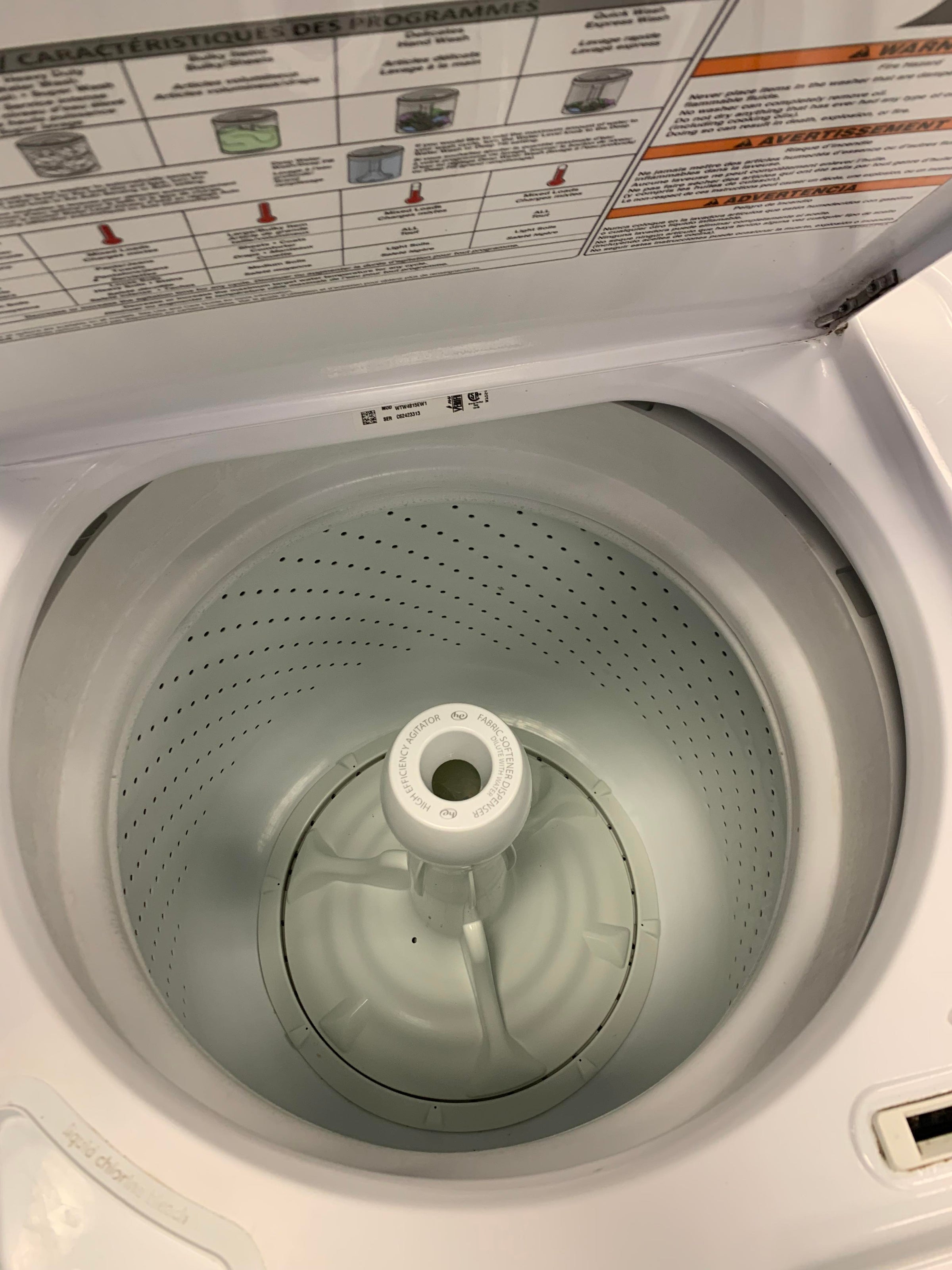 Whirlpool 3.5 cu. ft. Top Load Washer, White WTW4815EW(0)(1