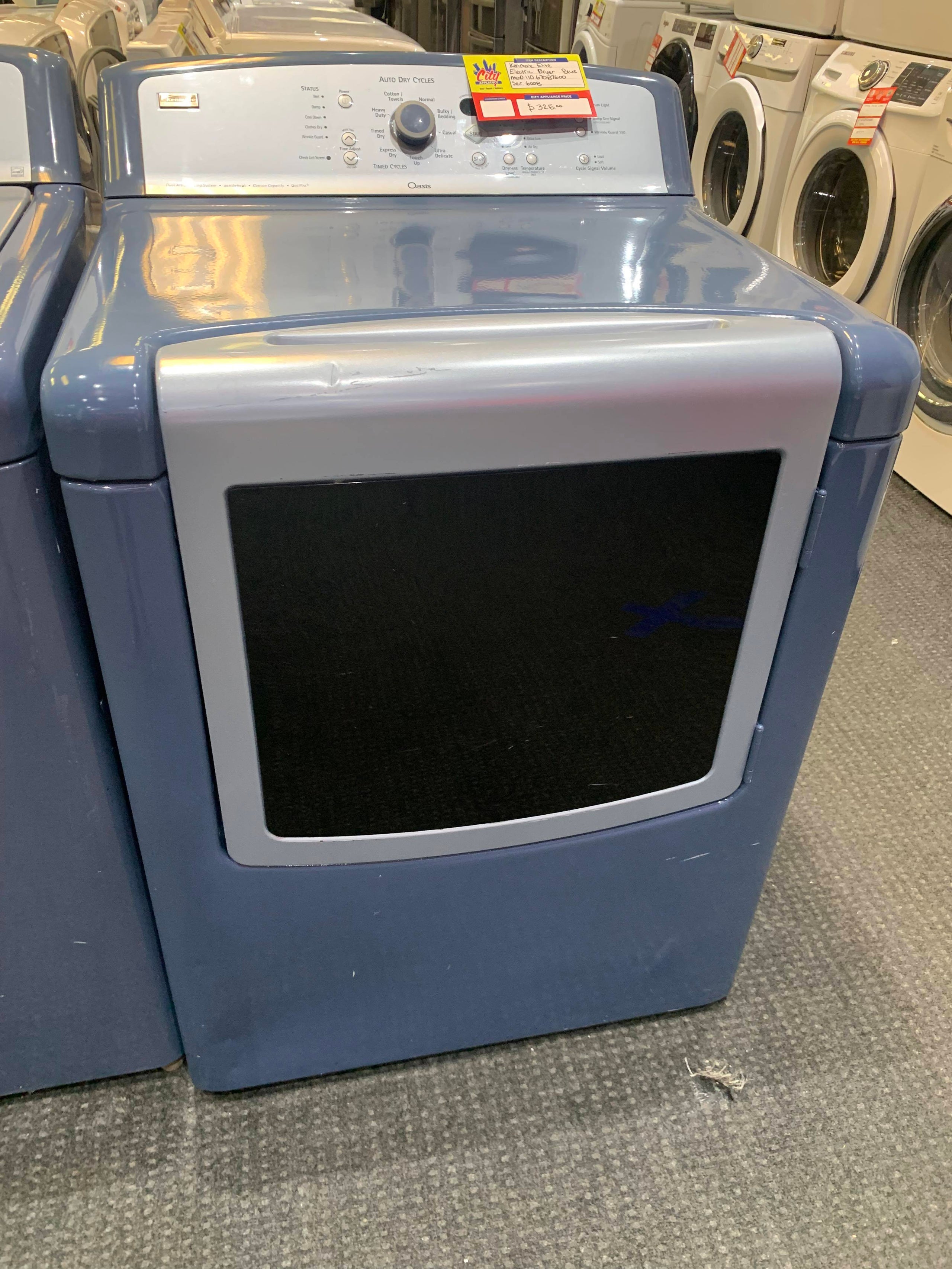 Kenmore Elite Electric Dryer, Blue 110.67087600 City Appliance